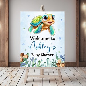 Turtle Baby Shower Welcome Sign, Turtle Baby Shower Poster,  Sea Turtle Baby Shower, Turtle Baby Shower, Baby Boy