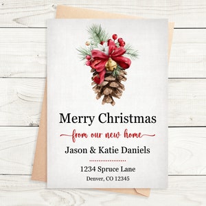 Faire-part de nouvelle adresse joyeux Noël, joyeux Noël de notre nouvelle maison, nouvelle carte d'adresse, faire-part de déménagement