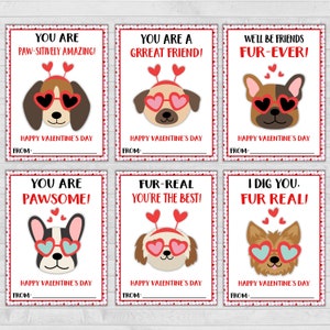 Dog Valentine Cards: Puppy Classroom Printables