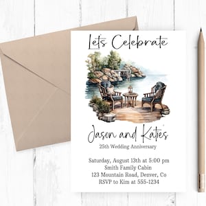 Watercolor Anniversary Party Invitation