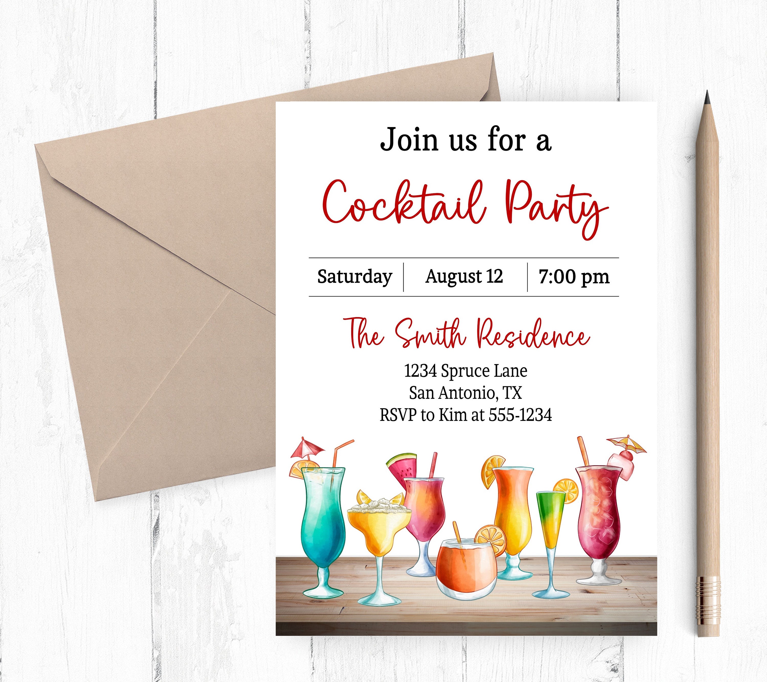 Cocktail Party Invitation Summer Cocktail Party Cocktails and Conversation Cocktail Hour Cocktail Party Etsy Ireland