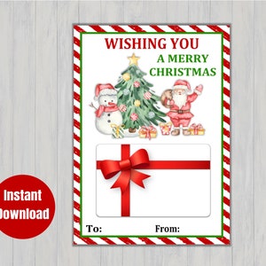 Holiday Gift Card Holder, Christmas Gift Card, Christmas Gift Card Holder, Santa and Snowman, Teacher Gift