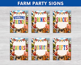 Farm Party Signs, Farm Birthday, Barnyard Party, Farm Party,  Instant Download