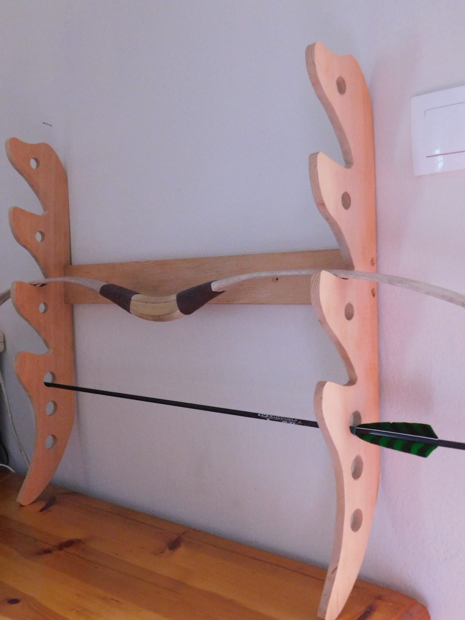 Traditional Wooden Bow and Arrow Rack for 4 Bows Etsy