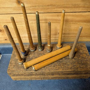 Plain Shuttle Spindles, Set of 9, 7&quot; - 10&quot; Tall