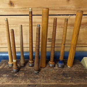 Plain Shuttle Spindles, Set of 9, 7" - 10" Tall