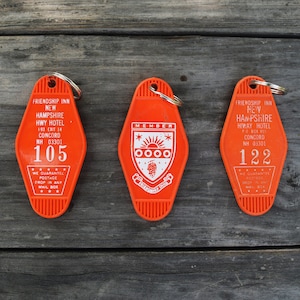 Hotel Keychain, Orange, 3.5&quot; Tall x 1.75&quot; Wide