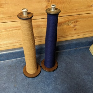 Textile Bobbin with thread  16" Tall x 4.5" @bottom 2.5" at top