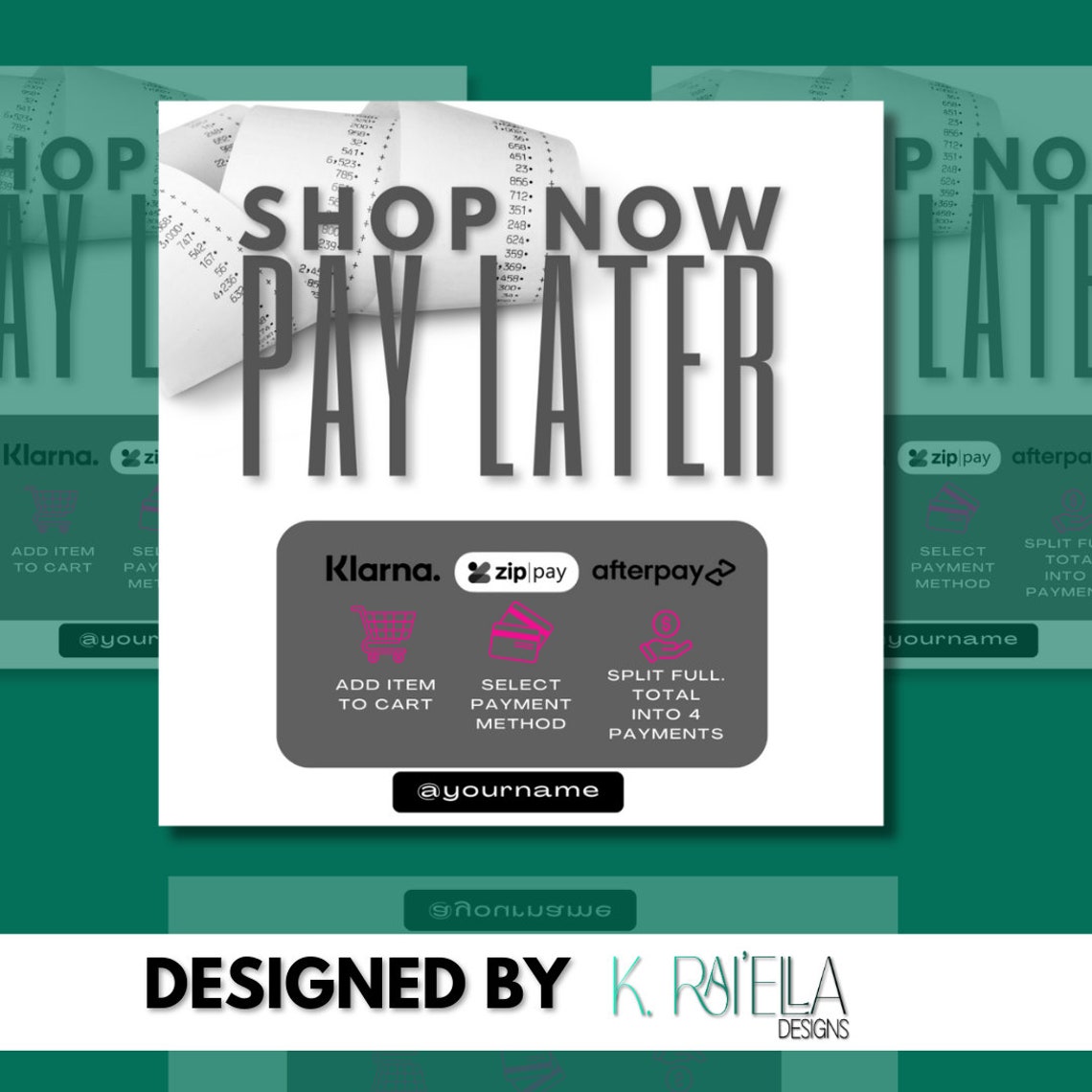 Shop Now Pay Later Flyer, Social Media Flyer, Canva Template, Buy Now Pay Later, Afterpay, Pay