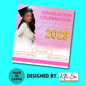 DIY Graduation Flyer, Canva Flyer, Graduation Invitation, Graduate, Instagram Flyer, Social Media Flyer, DIY Invitation,DIY Flyer,Class of