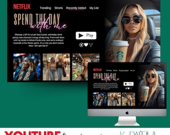 YouTube Thumbnail Templates | DIY YouTube | DIY Canva I Netflix-Inspired Template | Canva Template | YouTube Vlog Template | Content Creator