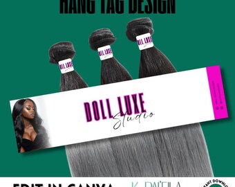 Hair Bundle Wrap Design/Bundles Packaging/Hair Box/Diy Custom Design/DIY Edit In Canva/Packaging Design/Hair Business Branding/Hair Bundles