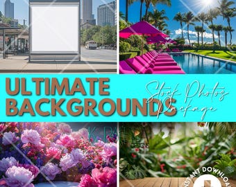 Ultimate Backgrounds Package, Posts and Stories - Glam Flyer Backgrounds, Digital Graphic Design Elements for Canva, Photoshop Backgrounds