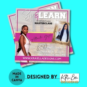 DIY Course Flyer | Canva Template | Editable Canva Flyer | Event Flyer | Brunch Flyer Template | DIY Flyer | Canva Template | Masterclass