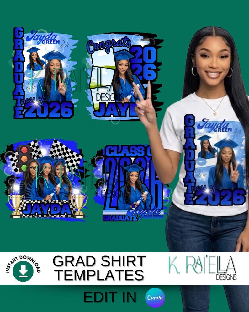 Grad Shirt 2026 Template, Graduation Template, Canva Editable Template ...