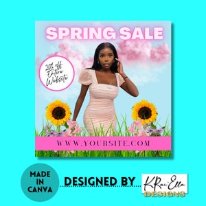 SPRING DIY FLYER, Social Media Templates, Class Flyer, Diy Premade Flyers, Digital Instagram Flyer, Canva Editable, Holiday Sale E-Flyer
