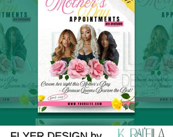 Mother's Day Flyer, Brunch Flyer, Appointment Flyer, New Clients, Social Media Flyer, Business Flyer, Canva Template, Business Flyer