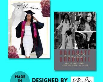 Graduation Invitation Card | CANVA Template | Instant Download | Editable Template | Modern Graduation Announcement | Graduation Party