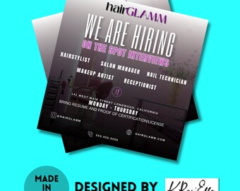 We are Hiring Flyer, DIY Now Hiring Flyer, Booth Rental Flyer, Social Media template, Instagram, Canva Template, Digital Download