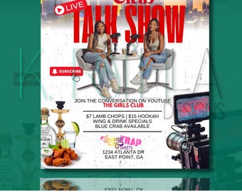 Podcast Flyer, Edit on Canva, Podcast Template, Talk show, Radio show, Instagram post, Social Media Invitation, Announcement, Go Live Flyer