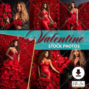 Valentine&#39;s Day Themed Stock Photo Bundle, Hair Stock Photo Bundle, Stock Photos, Black Girl Stock Photo, African-American stock photos