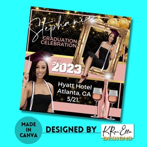 Graduation Flyer, Canva Template, Graduation Invitation, Graduate, Instagram Flyer, Social Media Flyer, DIY Invitation,DIY Flyer,Canva Flyer