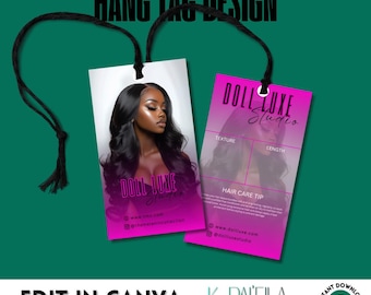 Hair Tag Design/Bundles Packaging/Hair Box/Diy Custom Design/DIY Editable In Canva/Packaging Design/Hair Business Branding/Hair Bundles