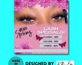 SPRING DIGITAL FLYER//Hair Extension Business//Lash Flyer//Hair Salon//Flyer Bundle Pack//Social Media Templates//Class Flyer//Flyer Design