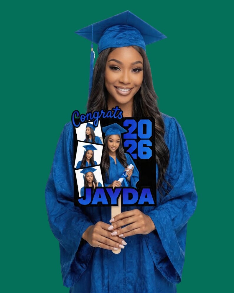 Grad Fan 2026, Graduation Fan, Canva Editable Template, Graduate Fans ...