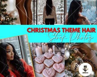 Fotografías de stock de Navidad sin rostro: belleza de chicas negras, fotos de maquillaje con melanina, estética navideña, imágenes navideñas diversas y listas para Instagram