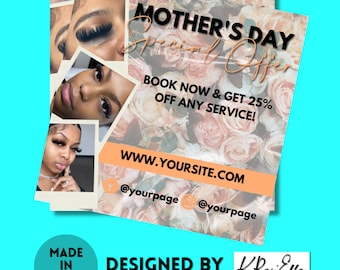 Mothers Day Sale Flyer, Spring Flyer, Book Now Flyer, Social Media Content, Digital Instagram Flyer, Canva Editable, Holiday Sale E-Flyer