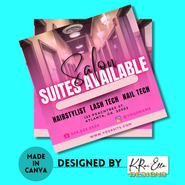 Suites Available Flyer, Social Media Flyer, Salon Suite Flyer, DIY Appointments Available Flyer, Premade Flyer Template, Canva Template