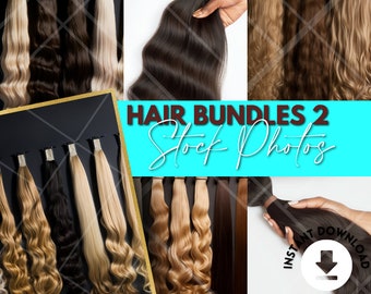 Hair Weave Bundles Stock Photos | Beauty | Hair Bundles | Frontal | Body Wave | Loose Wave | Closure | Small Business Stock Photos |AI Stock
