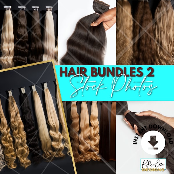 Hair Weave Bundles Stock Photos | Beauty | Hair Bundles | Frontal | Body Wave | Loose Wave | Closure | Small Business Stock Photos |AI Stock
