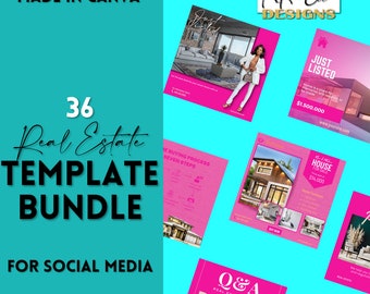 Real Estate Agent Instagram Flyer Bundle, Social Media Templates, Real Estate Marketing, Realtor Templates, Canva Templates, DIY flyers