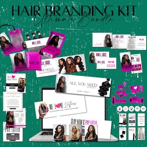 Hairstylist Branding Kit | Hair Business Templates | Salon Logo & Price List | Social Media Kit | Canva Editable Graphics