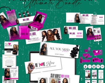 Hairstylist Branding Kit | Hair Business Templates | Salon Logo & Price List | Social Media Kit | Canva Editable Graphics