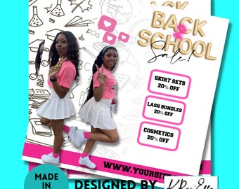 Modello Canva FLYER/Volantino Ritorno a scuola/Volantino per ciglia/Modello per social media/Design volantino fai da te/Volantino per fasci di capelli per la scuola/Volantino Canva/Instagram