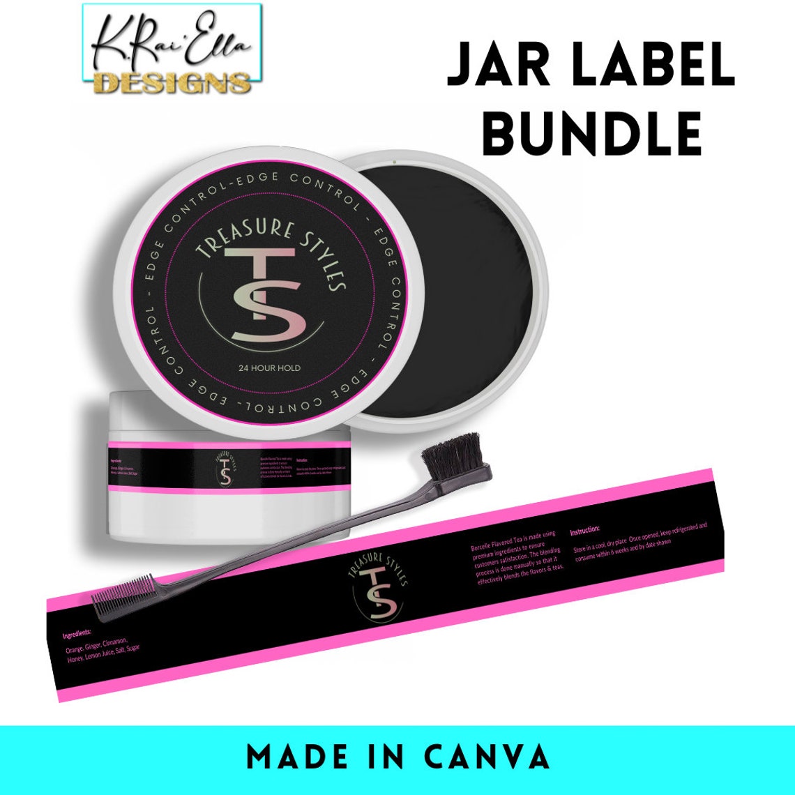 DIY Edge Control Label Design Bundle Do It Yourself Edge Etsy