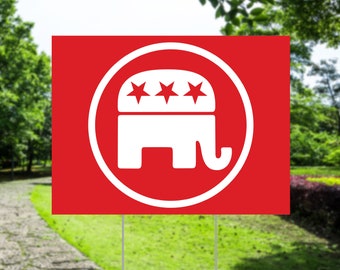 Letrero para jardín del Partido Republicano – Letrero político de Trump para jardín (24x18)
