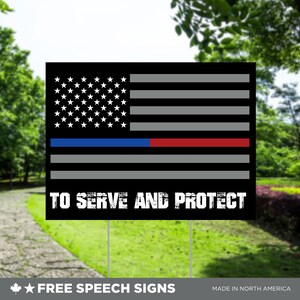 Unterstützen Sie Ersthelfer - Unterstützen Sie unsere Polizei - Politisches Schild - Außenschild Rasenschild Hofschild - Strafverfolgung - Polizeioffizier - Frontlinie