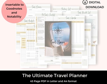 Vacation Planner Digital, Travel Planner Printable, Downloadable Outfit Planner, Travel Budget Binder, Trip Itinerary Template, Life Planner