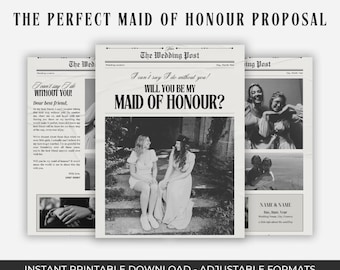 Bridesmaid Proposal Newspaper Flower Bouquet, Maid of Honor Proposal Gift, Will You Be My Bridesmaid , Will You be my Maid of Honour