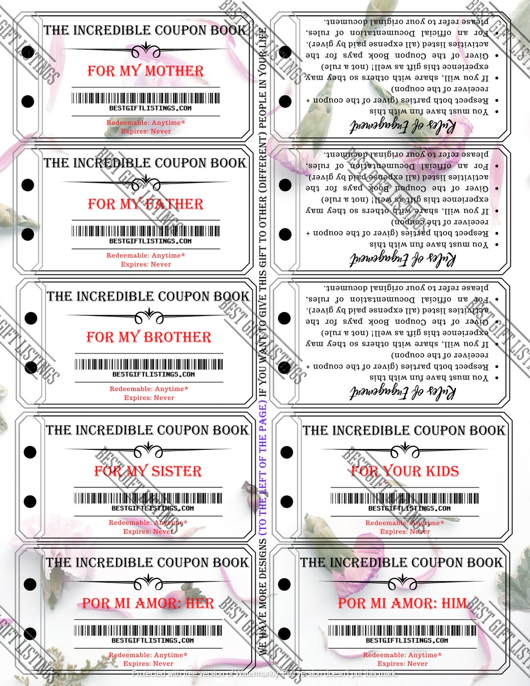 Printable Coupon Book Fully Customizable Coupons Holiday Gifts Instant
