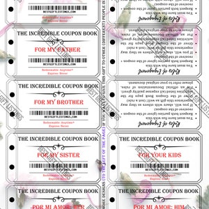 Printable Coupon Book | Fully Customizable Coupons | Holiday Gifts | Instant Download Printable PDF | Birthday Gifts | Editable Coupon Book