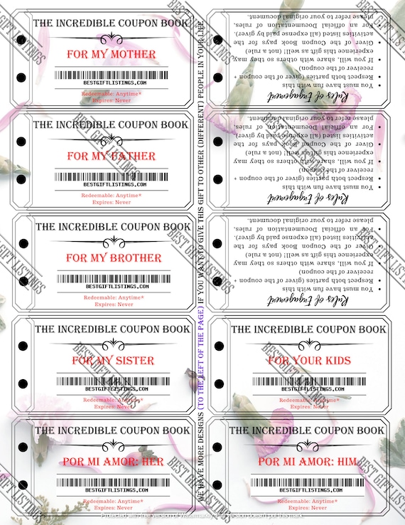 Printable Coupon Book Fully Customizable Coupons Holiday Etsy