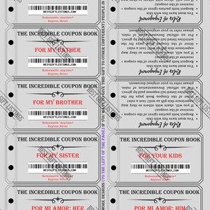 Printable Coupon Book for Sister, Instant Download Printable PDF With ...