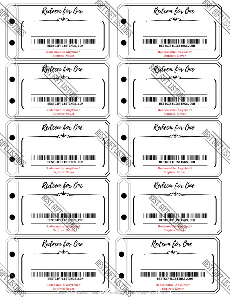 Printable Coupon Book | Fully Customizable Coupons | Holiday Gifts ...