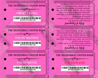 Sister Coupon Book - Etsy