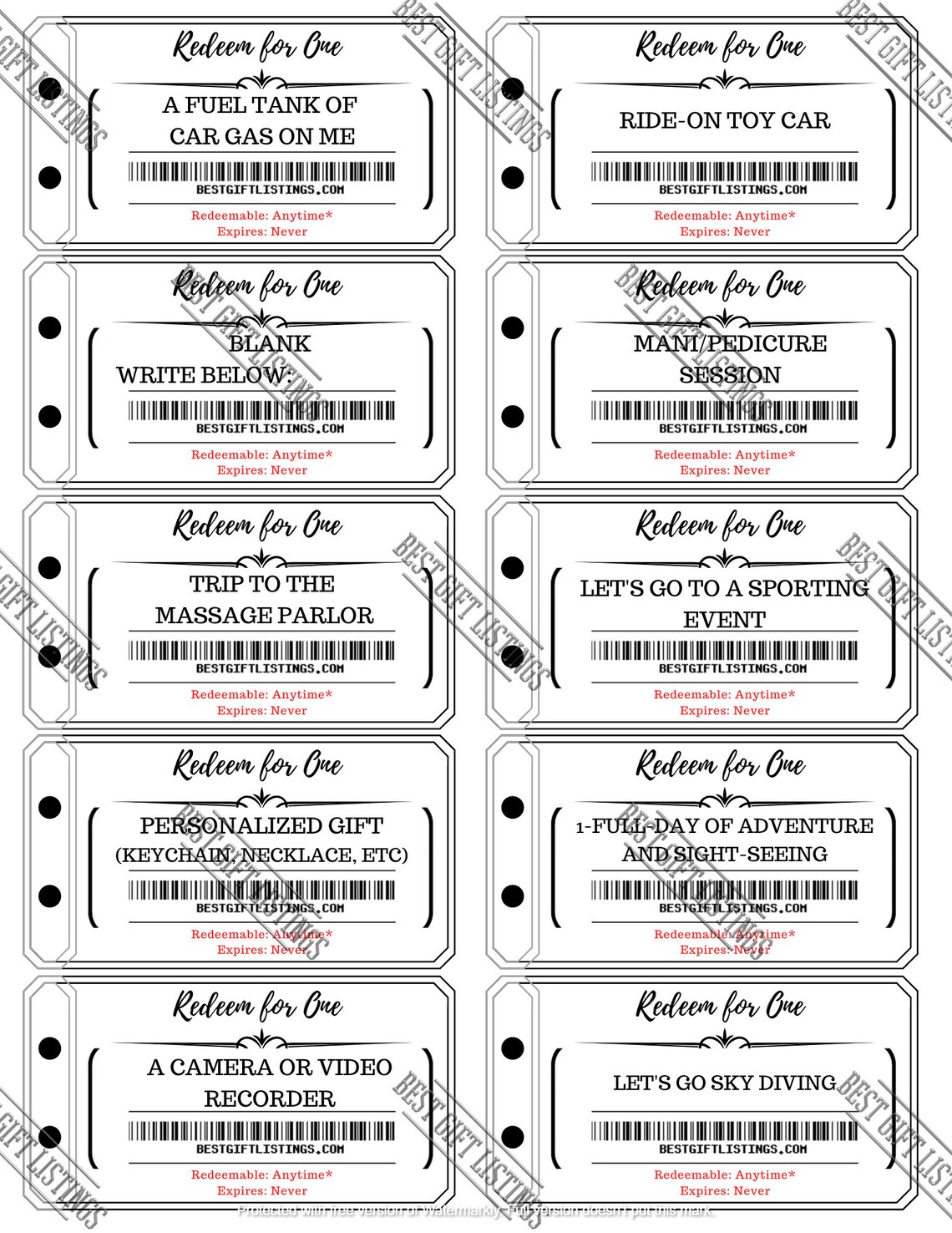 Printable Coupon Book for Kids, Instant Download Printable PDF With ...